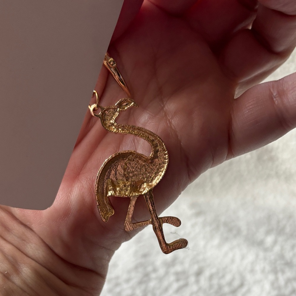 Mint Gold Flamingo Key & Bag Charm - Picture 2 of 2